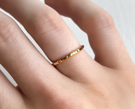 Simple Hammered Ring 24k FG