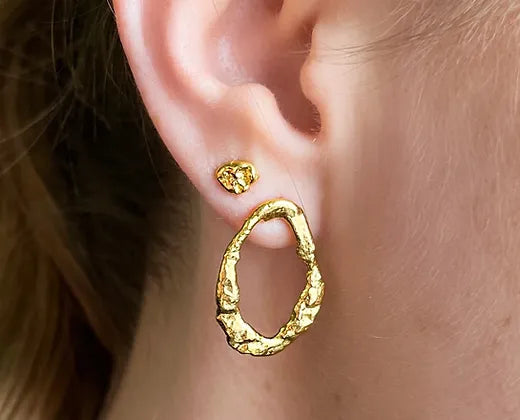Recycled Organic Earrings 24K FG