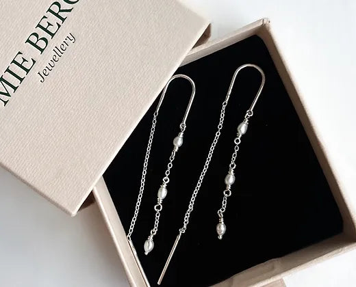 Three Pearl Earrings Sølv