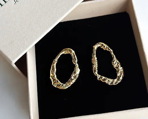Recycled Organic Earrings 24K FG