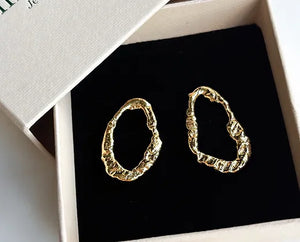 Recycled Organic Earrings 24K FG